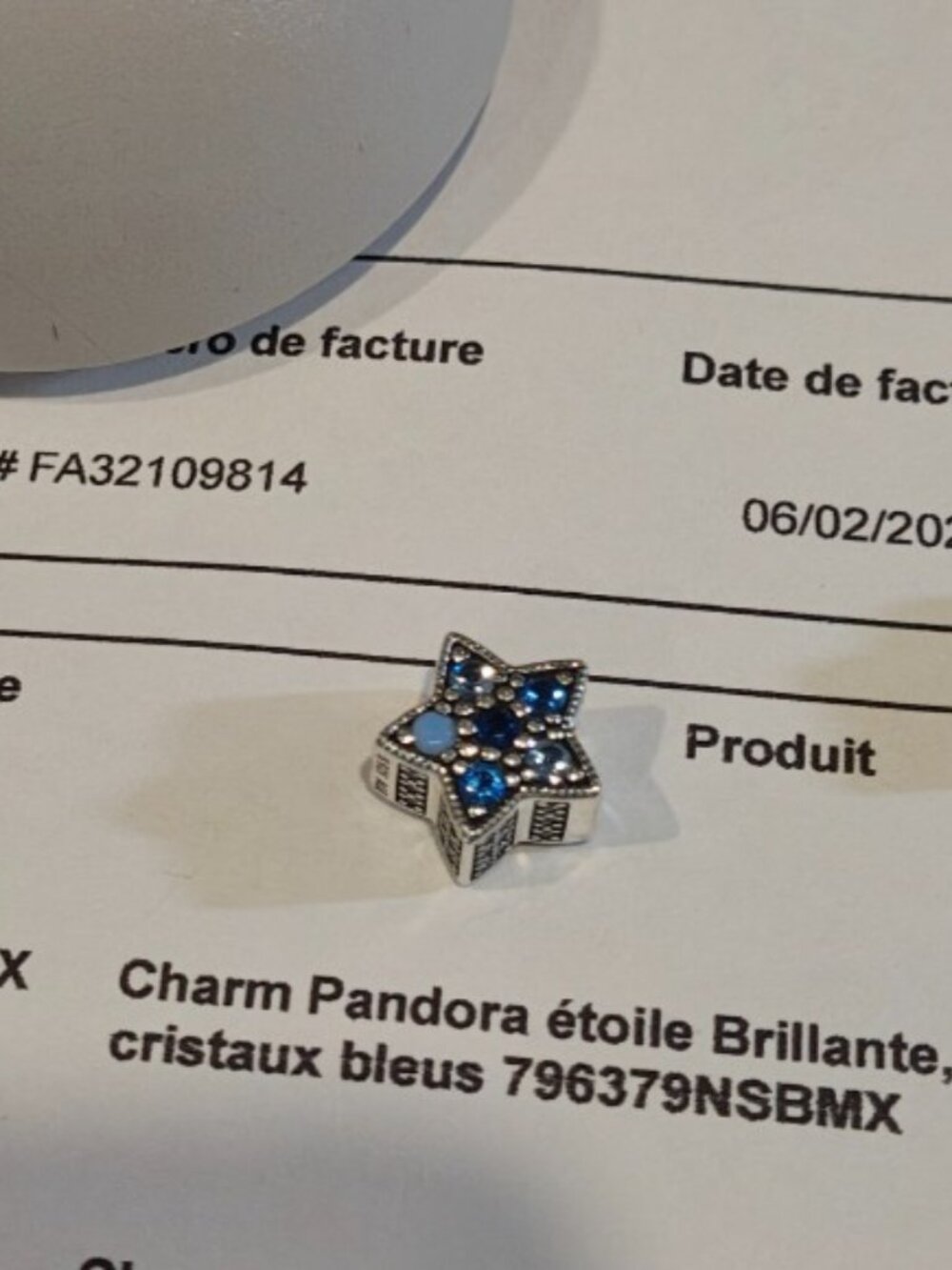 Auth PANDORA Sterling Silver *RETIRED* Bright Star w/Blue Crystal 796379NSBMX
